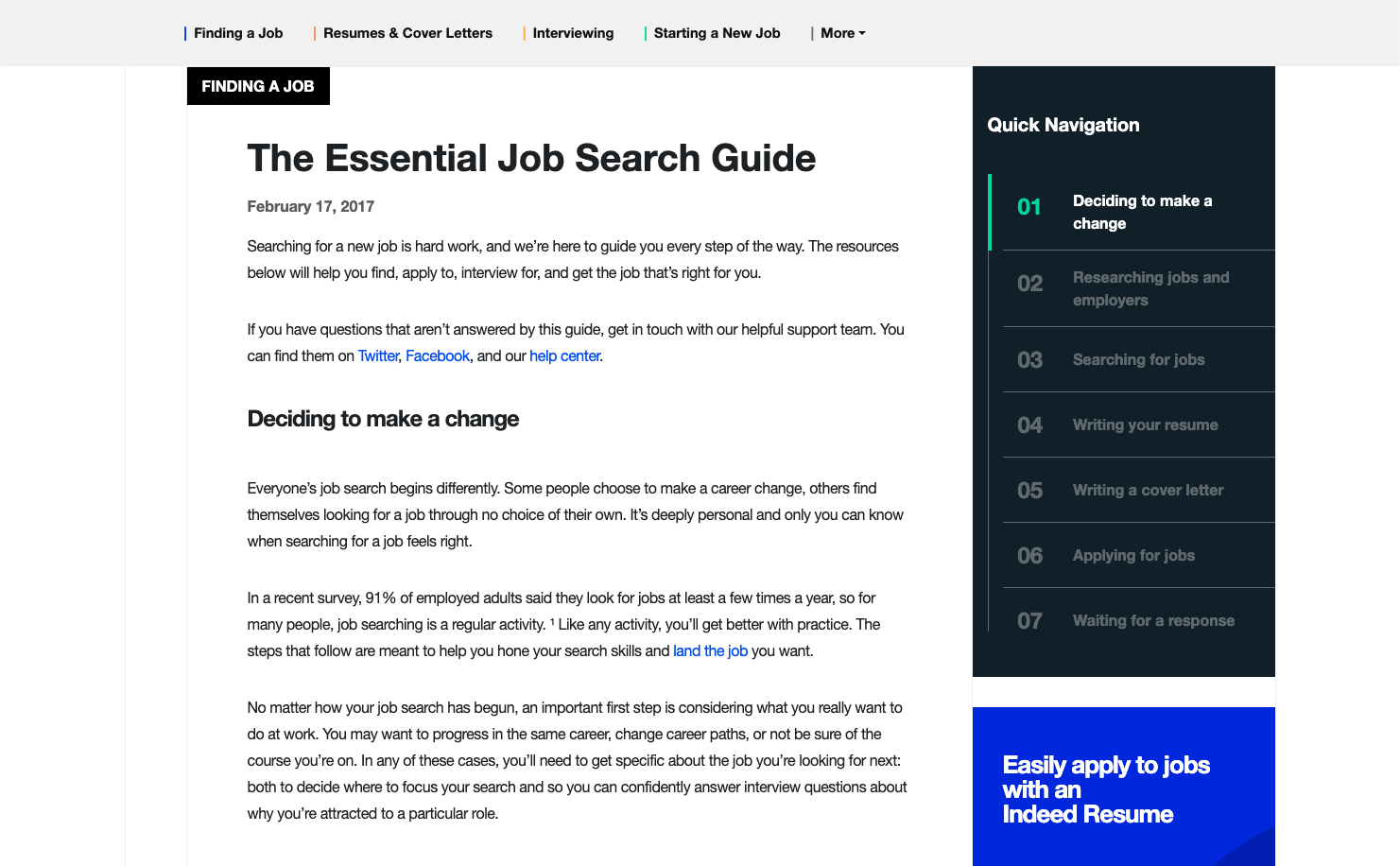 Indeed Career Guide Article