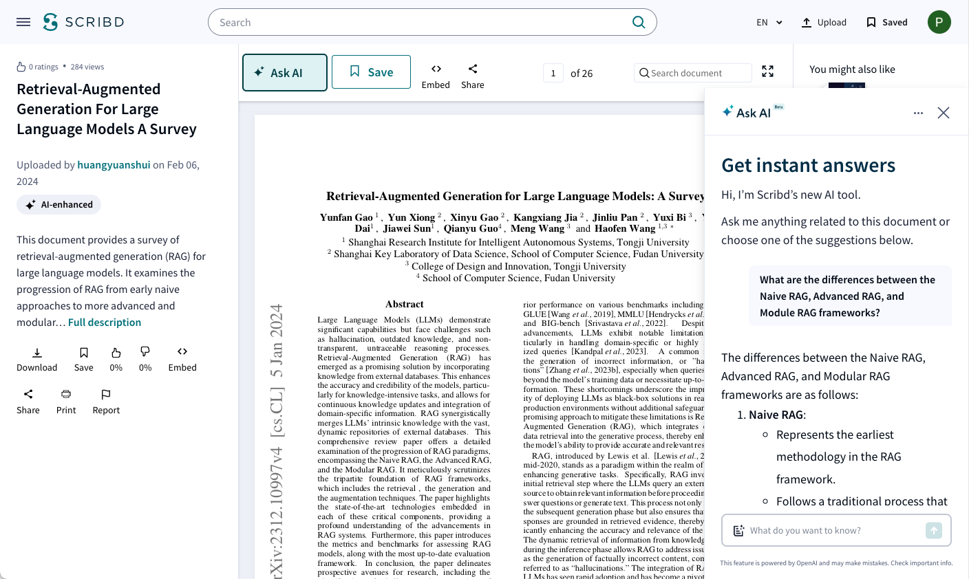 Scribd Ask AI