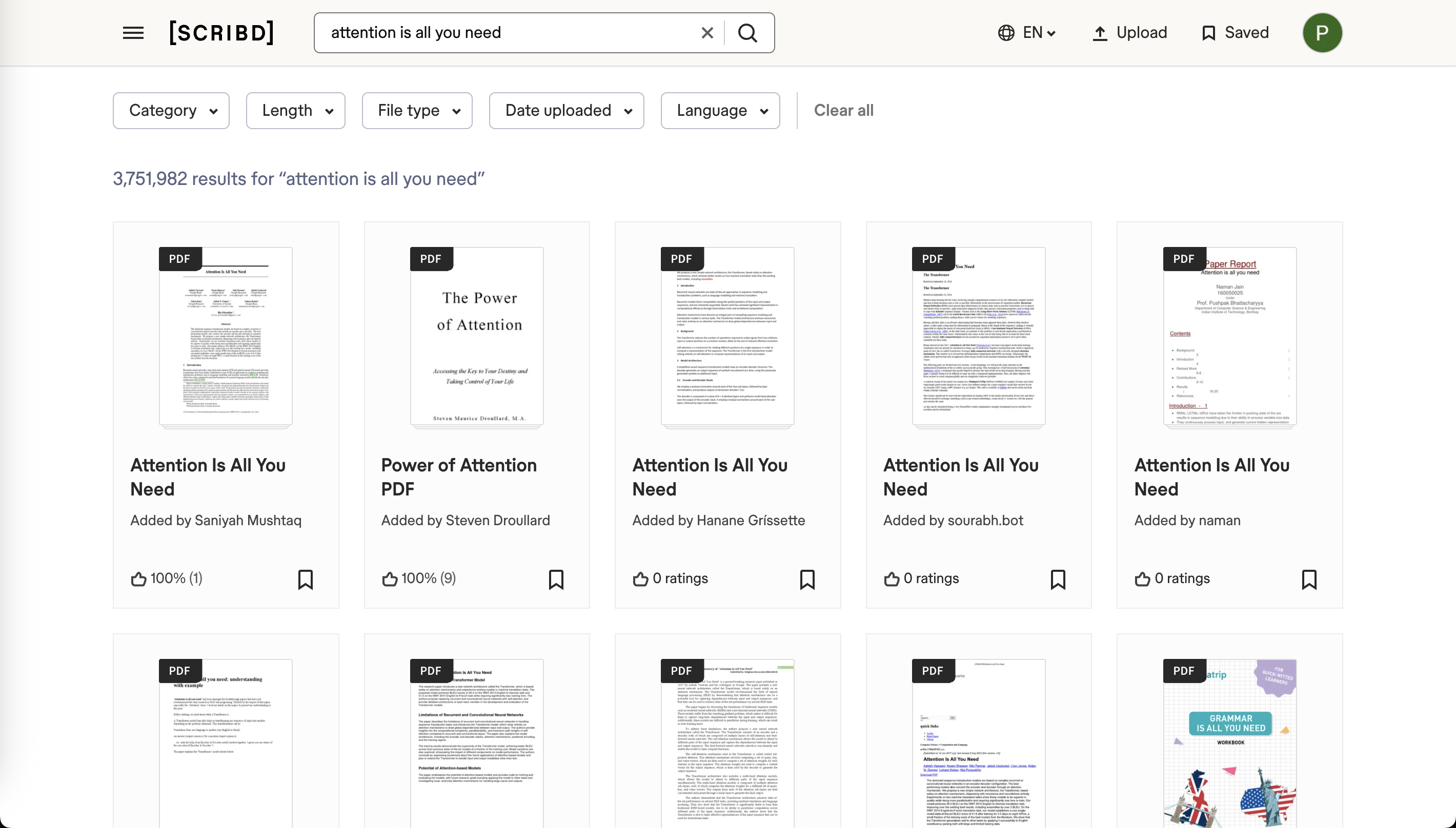 Scribd Search Grid View